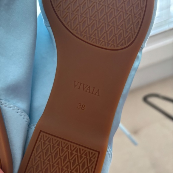 Vivaia Square-Toe Lace-Up Satin Sneakerina Shoes Cristina Dream Blue - Size 38 - Picture 4 of 10